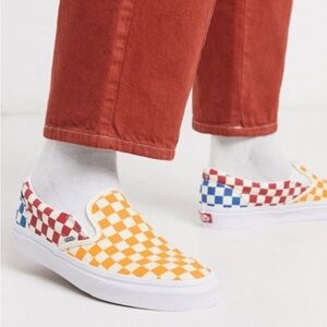 Vans Classic Multicolor Checkerboard Slip-Ons